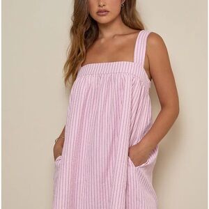 Motel Rocks Pink Striped Mini Dress